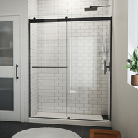  Sapphire-V Shower Door - Sliding Shower Door - Satin Black