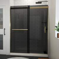  Sapphire-V Shower Door - Sliding Shower Door - Brushed Gold