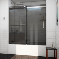  Sapphire-V Tub & Shower - Sliding Shower Door - Brushed Nickel