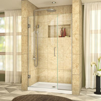  Enigma Shower Door - Swing Shower Door - Brushed Nickel