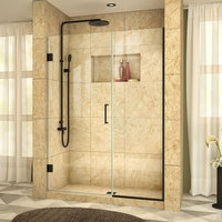  Unidoor Shower Door - Swing Shower Door - Black