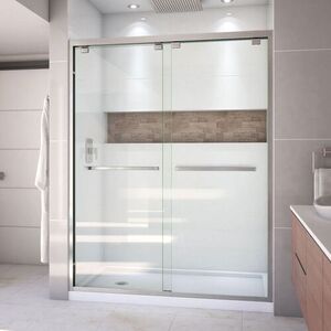 DDL7006L04 Encore Shower Door - Sliding Shower Door - Brushed Nickel/White