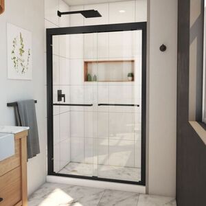 DSHDR184872009 Duet Plus Shower Door - Sliding Shower Door - Satin Black