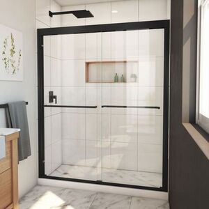 DSHDR186072009 Duet Plus Shower Door - Sliding Shower Door - Satin Black