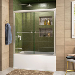 DSHDR126058804 Duet Shower Door - Sliding Shower Door - Polished Stainless