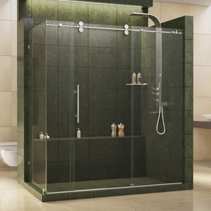 DSHEN6036721208 Enigma Shower Door - Sliding Shower Door - Polished Stainless DSHEN6036721208 Enigma Shower Door - Sliding Shower Door - Polished Stainless