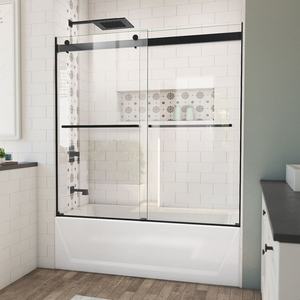 DTDES60W600XXX09 Essence Tub & Shower - Sliding Shower Door - Satin Black