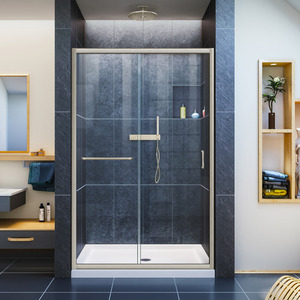 DSHDR094872004 Infinity Shower Door - Sliding Shower Door - Brushed Nickel