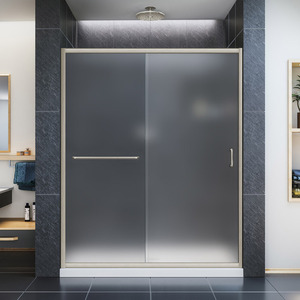 DSHDR096072004FR Infinity Shower Door - Sliding Shower Door - Brushed Nickel