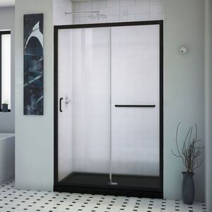 DDL6975CLC8809 Infinity-Z Shower Door - Sliding Shower Door - Satin Black/Black DDL6975CLC8809 Infinity-Z Shower Door - Sliding Shower Door - Satin Black/Black
