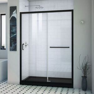 DDL6974C8809 Infinity-Z Shower Door - Sliding Shower Door - Satin Black/Black DDL6974C8809 Infinity-Z Shower Door - Sliding Shower Door - Satin Black/Black