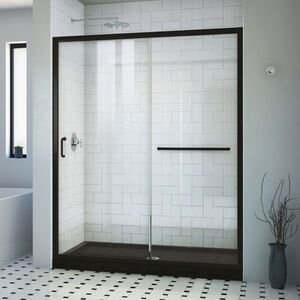 DDL6972CLC8809 Infinity-Z Shower Door - Sliding Shower Door - Satin Black/Black
