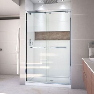 DDL7009C01 Encore Shower Door - Sliding Shower Door - Chrome/White