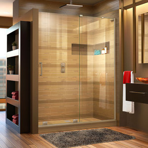 DSHDR1960723R04 Mirage Shower Door - Sliding Shower Door - Brushed Nickel