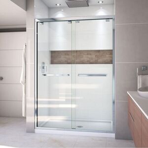 DDL7003C01 Encore Shower Door - Sliding Shower Door - Chrome/White