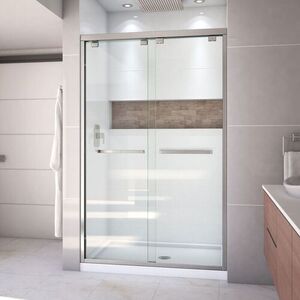 DDL7009C04 Encore Shower Door - Sliding Shower Door - Brushed Nickel/White