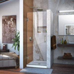 DSHDR20277210F04 Unidoor Shower Door - Swing Shower Door - Brushed Nickel