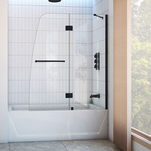 BSHDR314858609 Aqua Shower Door - Swing Shower Door - Satin Black