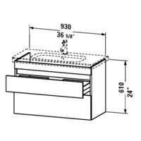 Vanity Base 36-5/8'' x 17-5/8'' x 24''