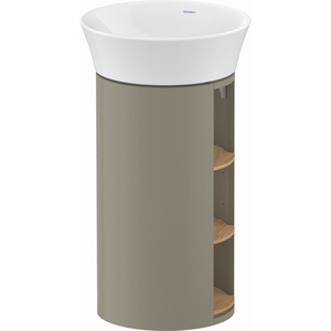 DWT42390H5H2 White Tulip Vanity Base Bathroom Vanity - Natural Oak Stone Gray