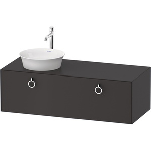 DWT4982L5858 White Tulip Vanity Base Bathroom Vanity - Graphite Satin Matte