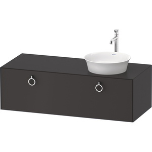 DWT4982R5858 White Tulip Vanity Base Bathroom Vanity - Graphite Satin Matte