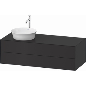 DWT4987L5858 White Tulip Vanity Base Bathroom Vanity - Graphite Satin Matte