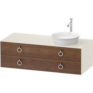 DWT4992R77H4 White Tulip Vanity Base Bathroom Vanity - American Walnut Nordic White