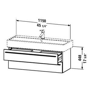 DXL634702222 Over 45" Bathroom Vanity - White