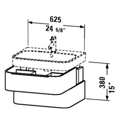 Vanity Base 24-5/8'' x 15''