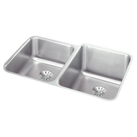  Lustertone Stainless Steel Undermount - Double Bowl Kitchen Sink - Stainless Steel