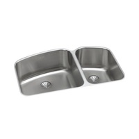  Lustertone Stainless Steel Undermount - Double Bowl Kitchen Sink - Stainless Steel