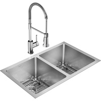  Crosstown Stainless Steel Dual Mount Double Bowl Kitchen Sink - Stainless Steel