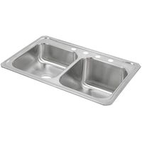  Celebrity Stainless Steel Double Bowl Kitchen Sink - Brushed Satin