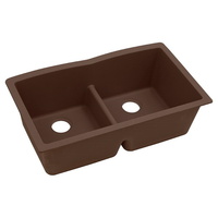  Quartz Classic White/Color Undermount - Double Bowl Kitchen Sink - Mocha