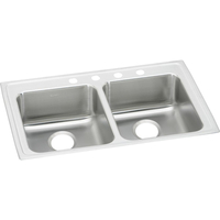  Gourmet Lustertone Stainless Steel Double Bowl Kitchen Sink - Lustrous Highlighted Satin