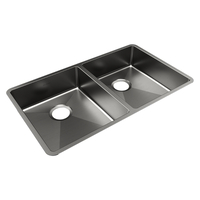  Crosstown Stainless Steel Undermount - Double Bowl Kitchen Sink - Polished Satin