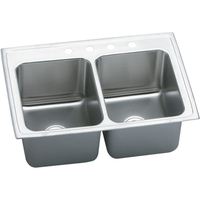  Gourmet Stainless Steel Double Bowl Kitchen Sink - Lustertone