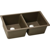  Quartz Classic White/Color Undermount - Double Bowl Kitchen Sink - Mocha