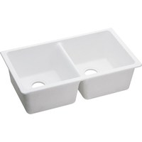  Quartz Classic White/Color Undermount - Double Bowl Kitchen Sink - White