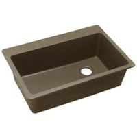  Quartz Classic White/Color Single Bowl Kitchen Sink - Mocha