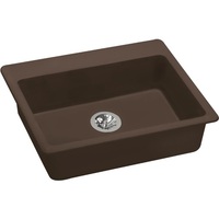  Quartz Classic White/Color Single Bowl Kitchen Sink - Mocha