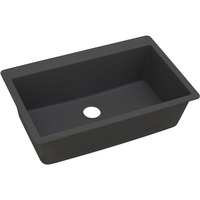  Quartz Classic White/Color Single Bowl Kitchen Sink - Black