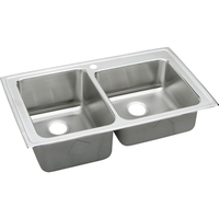  Gourmet Stainless Steel Double Bowl Kitchen Sink - Lustertone