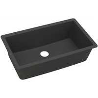  Quartz Classic White/Color Undermount - Single Bowl Kitchen Sink - Black