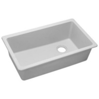  Quartz Classic White/Color Undermount - Single Bowl Kitchen Sink - White