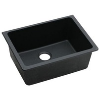  Quartz Classic White/Color Undermount - Single Bowl Kitchen Sink - Black