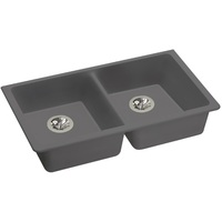  Quartz Classic White/Color Undermount - Double Bowl Kitchen Sink - Greystone