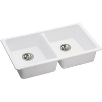  Quartz Classic White/Color Undermount - Double Bowl Kitchen Sink - White