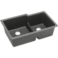  Quartz Classic White/Color Undermount - Double Bowl Kitchen Sink - Dusk Gray